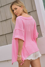 Load image into Gallery viewer, Oddi Solid Color Dotted Jacquard Knit Top in Pink