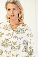 Load image into Gallery viewer, GiGio Printed Button Down Front Top in Sage