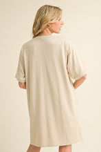 Load image into Gallery viewer, Jodifl Solid Color Dress with American Flag Bow on Front in Ecru