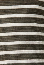 Load image into Gallery viewer, Gilli Contrasting Striped Ribbed Pants in Olive-Cream Stripe