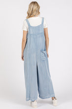 Load image into Gallery viewer, Mittoshop Chambray Tencel Jumpsuit in Light Denim