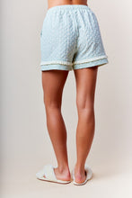 Load image into Gallery viewer, RARERAW Textured Floral Pajama Set with Ribbon Accents in Pastel Blue