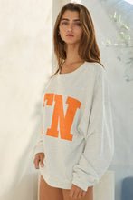 Load image into Gallery viewer, BucketList Oversized French Terry "TN" Print Top in Ash Grey