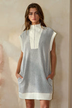 Load image into Gallery viewer, BucketList Textured Striped with Contrasting Details Mini Dress in Black