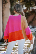 Load image into Gallery viewer, Lavender J OVERSIZED Color Block Top in Multicolor