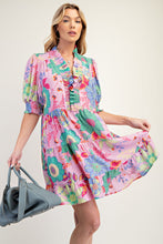 Load image into Gallery viewer, Easel Floral PEACH BLOSSOM Print Dress in Powder Pink