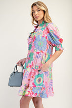 Load image into Gallery viewer, Easel Floral PEACH BLOSSOM Print Dress in Powder Pink