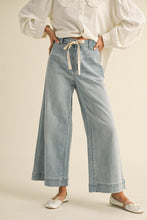 Load image into Gallery viewer, Miou Muse Washed Denim Wide Leg Pants in Denim