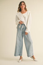 Load image into Gallery viewer, Miou Muse Washed Denim Wide Leg Pants in Denim