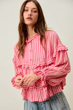 Load image into Gallery viewer, So Me Variegated Stripe Reversible Flowy Boho Top in Fuchsia