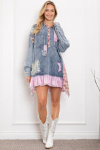 Load image into Gallery viewer, BlueVelvet Denim Top with Mixed Patched Details in Denim ON ORDER