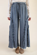 Load image into Gallery viewer, Easel Ruffle and Self Fringe Pants in Washed Denim