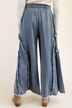 Load image into Gallery viewer, Easel Ruffle and Self Fringe Pants in Washed Denim