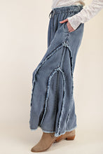 Load image into Gallery viewer, Easel Ruffle and Self Fringe Pants in Washed Denim