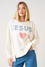 Load image into Gallery viewer, Mittoshop Jesus Loves You Patchwork Sweatshirt in Off White
