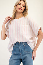 Load image into Gallery viewer, ee:some Striped Boxy Top in Vacay Pink