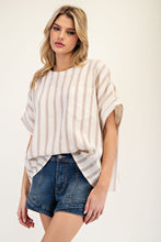 Load image into Gallery viewer, ee:some Striped Boxy Top in Sand