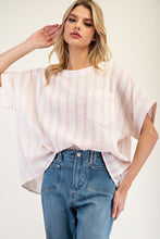 Load image into Gallery viewer, ee:some Striped Boxy Top in Vacay Pink