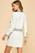 Load image into Gallery viewer, TCEC Tweed Jacket with Bow Accents in White