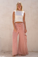 Load image into Gallery viewer, Jade By Jane Textured Stripe Wide Leg Pants in Red