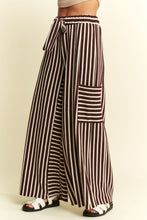 Load image into Gallery viewer, Jade By Jane Textured Stripe Wide Leg Pants in Brown