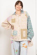 Load image into Gallery viewer, BlueVelvet Multi Colored Printed Patchwork Top in Dusty Mauve