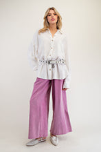 Load image into Gallery viewer, Easel Mixed Linen and Baby Ribbed Pants in Boho Rose