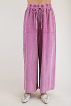 Load image into Gallery viewer, Easel Mixed Linen and Baby Ribbed Pants in Boho Rose