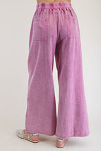 Load image into Gallery viewer, Easel Mixed Linen and Baby Ribbed Pants in Boho Rose