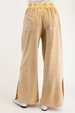 Load image into Gallery viewer, Easel Mixed Linen and Baby Ribbed Pants in Golden Nugget