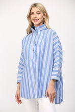 Load image into Gallery viewer, FATE Two Toned Striped OVERSIZED Top in Blue/White