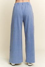 Load image into Gallery viewer, J.Her Mineral Washed Solid Color Pants with Lace Patches in Denim Blue