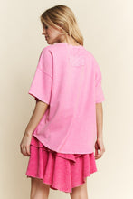 Load image into Gallery viewer, J.Her Mineral Washed Ribbon Bow Front Top in Bubble Gum