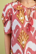 Load image into Gallery viewer, GiGio Peter Pan Collar Printed Mini Dress in Berry Mix