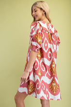 Load image into Gallery viewer, GiGio Peter Pan Collar Printed Mini Dress in Berry Mix