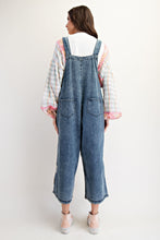Load image into Gallery viewer, Easel OVERSIZED Flower Patched Overalls in Dark Denim
