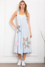 Load image into Gallery viewer, BlueVelvet Mixed Print Flower Patched Overalls in Blue