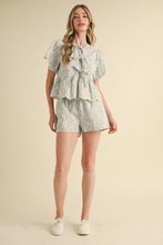 Load image into Gallery viewer, &merci Embroidered Floral Gingham Top and Shorts Set in Baby Blue