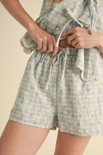 Load image into Gallery viewer, &merci Embroidered Floral Gingham Top and Shorts Set in Baby Blue