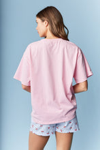 Load image into Gallery viewer, RARERAW OVERSIZED T-Shirt with Cherry Bow Applique on Front in Pink