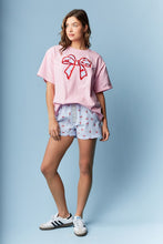 Load image into Gallery viewer, RARERAW OVERSIZED T-Shirt with Cherry Bow Applique on Front in Pink