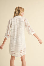 Load image into Gallery viewer, Jodifl Solid Color Eyelet Lace Dress in White