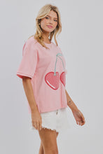 Load image into Gallery viewer, Oddi Cherry Motif Patched Top in Pink