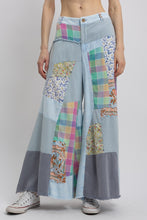 Load image into Gallery viewer, BlueVelvet Multi Contrast Patchwork Pants in Sky Blue-Mint