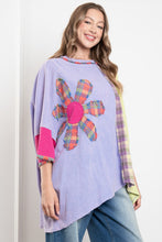 Load image into Gallery viewer, BlueVelvet OVERSIZED Mixed Color Block Patched Top in Purple-Multi