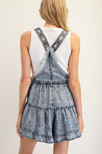 Load image into Gallery viewer, ee:some Snow Washed Lace Details Romper in Denim