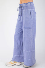Load image into Gallery viewer, Easel Mineral Washed Terry Knit Pants in Misty Blue