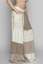 Load image into Gallery viewer, POL Contrasting Panel Patchwork Wide Leg Pants in Natural Multi