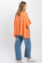 Load image into Gallery viewer, BlueVelvet Flower Patchwork OVERSIZED Top in Coral