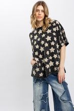 Load image into Gallery viewer, BlueVelvet Multi Size Star Patched Top in Black